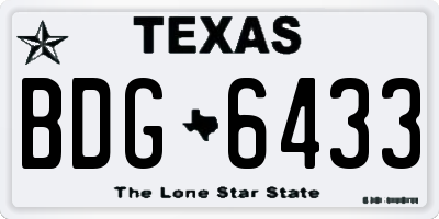 TX license plate BDG6433