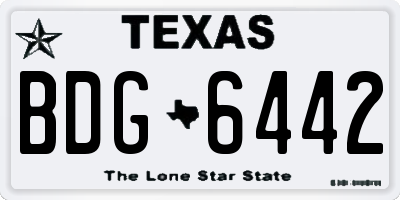 TX license plate BDG6442