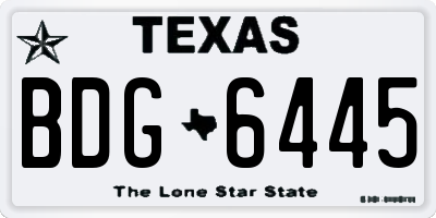 TX license plate BDG6445
