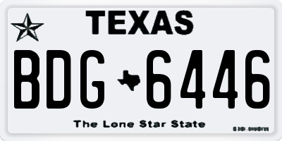 TX license plate BDG6446