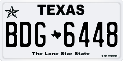 TX license plate BDG6448