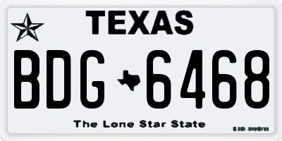 TX license plate BDG6468