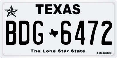 TX license plate BDG6472