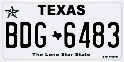 TX license plate BDG6483