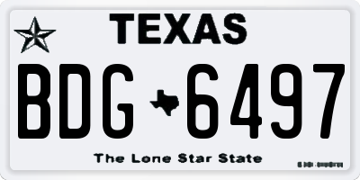 TX license plate BDG6497