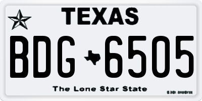 TX license plate BDG6505