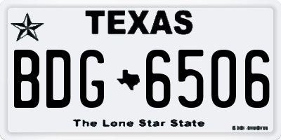 TX license plate BDG6506