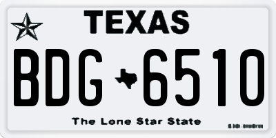 TX license plate BDG6510