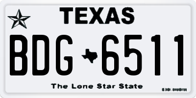 TX license plate BDG6511