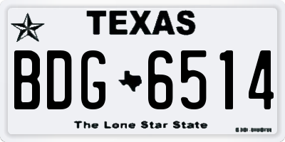 TX license plate BDG6514
