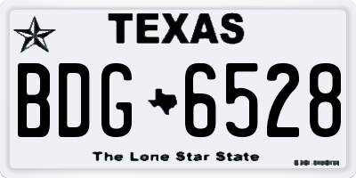 TX license plate BDG6528