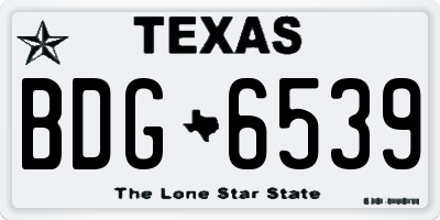 TX license plate BDG6539