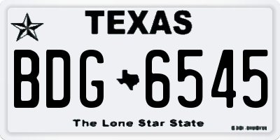 TX license plate BDG6545