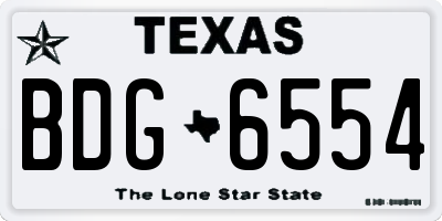 TX license plate BDG6554