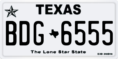 TX license plate BDG6555