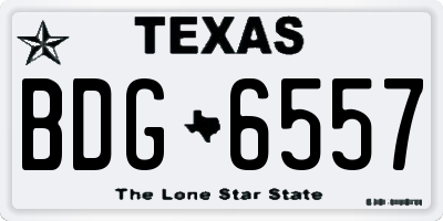 TX license plate BDG6557