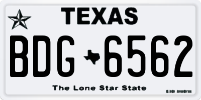 TX license plate BDG6562
