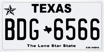 TX license plate BDG6566