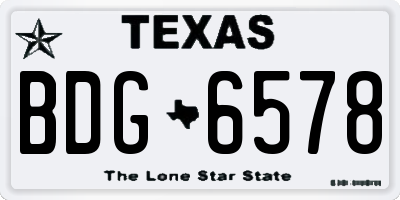 TX license plate BDG6578