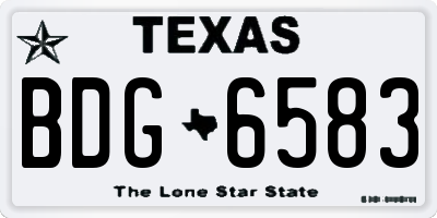 TX license plate BDG6583