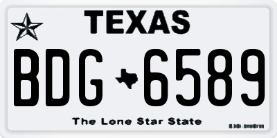 TX license plate BDG6589