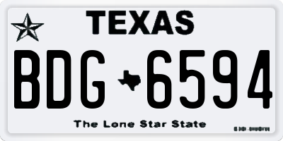TX license plate BDG6594