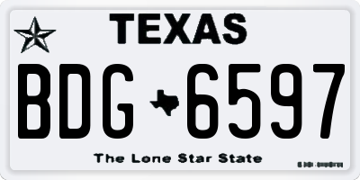 TX license plate BDG6597
