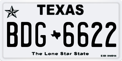 TX license plate BDG6622