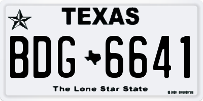 TX license plate BDG6641