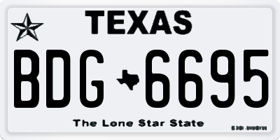 TX license plate BDG6695