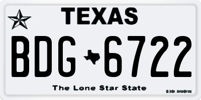 TX license plate BDG6722