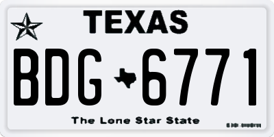 TX license plate BDG6771