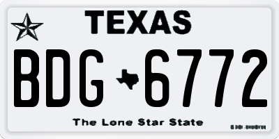TX license plate BDG6772
