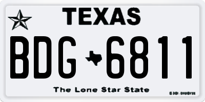 TX license plate BDG6811