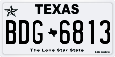 TX license plate BDG6813