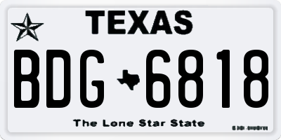 TX license plate BDG6818