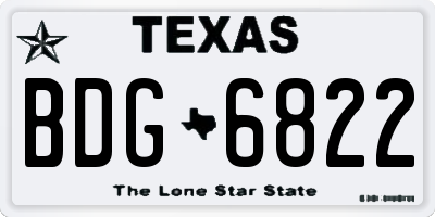 TX license plate BDG6822