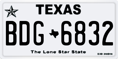 TX license plate BDG6832