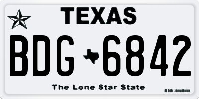 TX license plate BDG6842