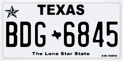 TX license plate BDG6845