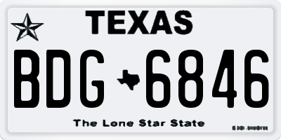 TX license plate BDG6846