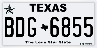 TX license plate BDG6855