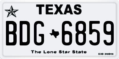 TX license plate BDG6859