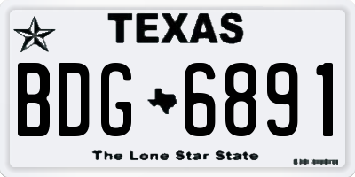 TX license plate BDG6891
