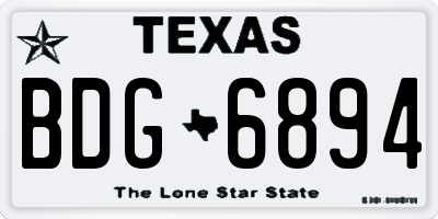 TX license plate BDG6894