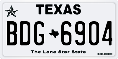 TX license plate BDG6904
