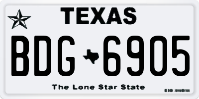 TX license plate BDG6905