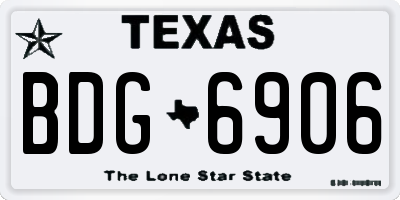 TX license plate BDG6906