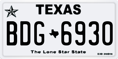 TX license plate BDG6930