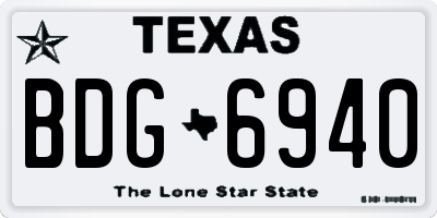 TX license plate BDG6940
